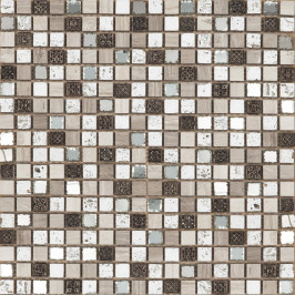 Mosaïque sur filet | 30x30 cm | Tilestone Wembley Mirror Mosaique pierre naturelle, carrelage mosaique, beige, verre, salle de bain, Tilestone